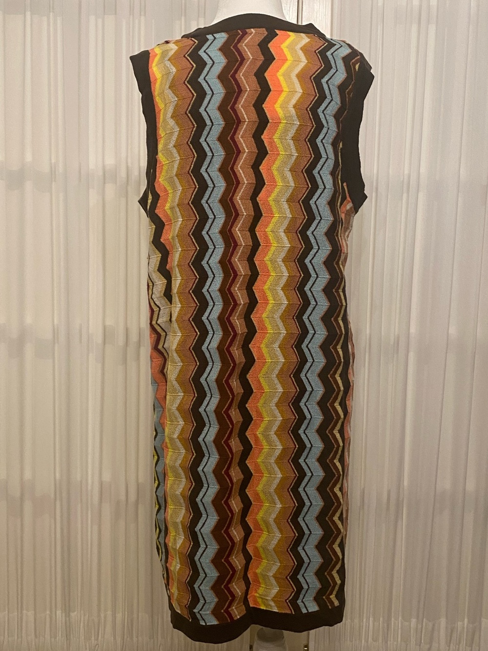 Missoni x Target Sleeveless Chevron Knit Midi Dress in Brown with Multicolor 1X - Picture 4 of 10